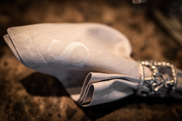 Serviette mit Logo vom Restaurant Sablier der Textilwerke AG TWB